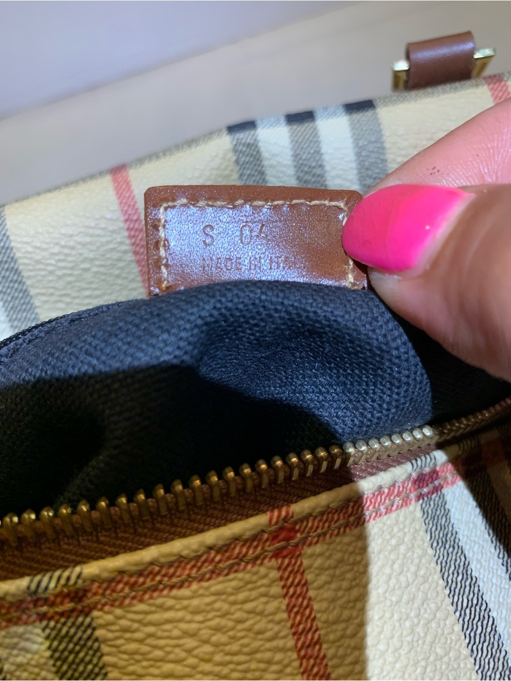 Burberry Haymarket Check Barrel Bag serial number S-04-1 - Picture 11 of 14